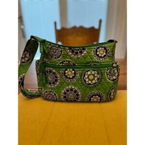 Vera Bradley Mediterranean White Tote Bag Medium Blue Green Abstract Floral
